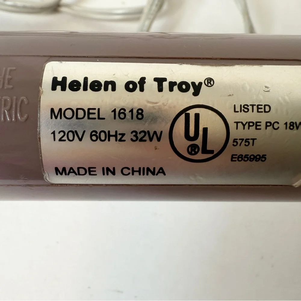 Vintage Helen of Troy 1.5”‎ Curling Iron Model 1618 Med Curl Lavender Gray Works